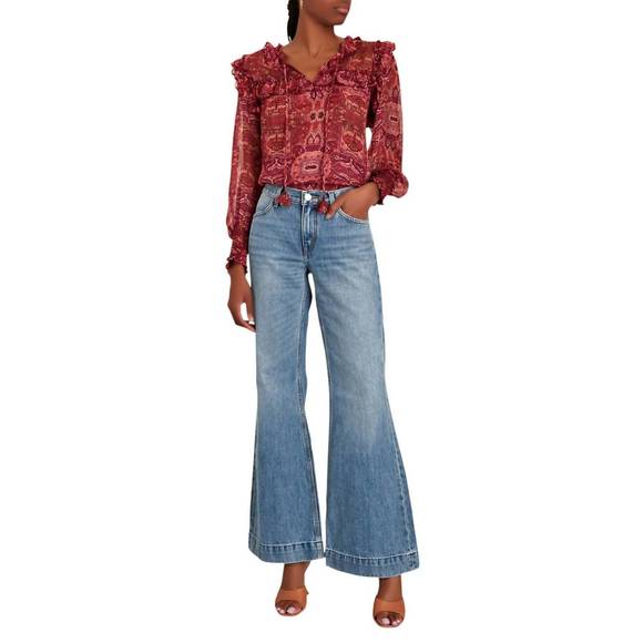 NEW RE/DONE 70s low rise bell bottom jean in lake bell - Picture 4 of 5
